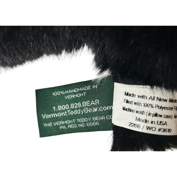 Vermont Teddy Bear Flat Cow Print Teddy Bear 13" Hand Made USA Authentic - Picture 5 of 7